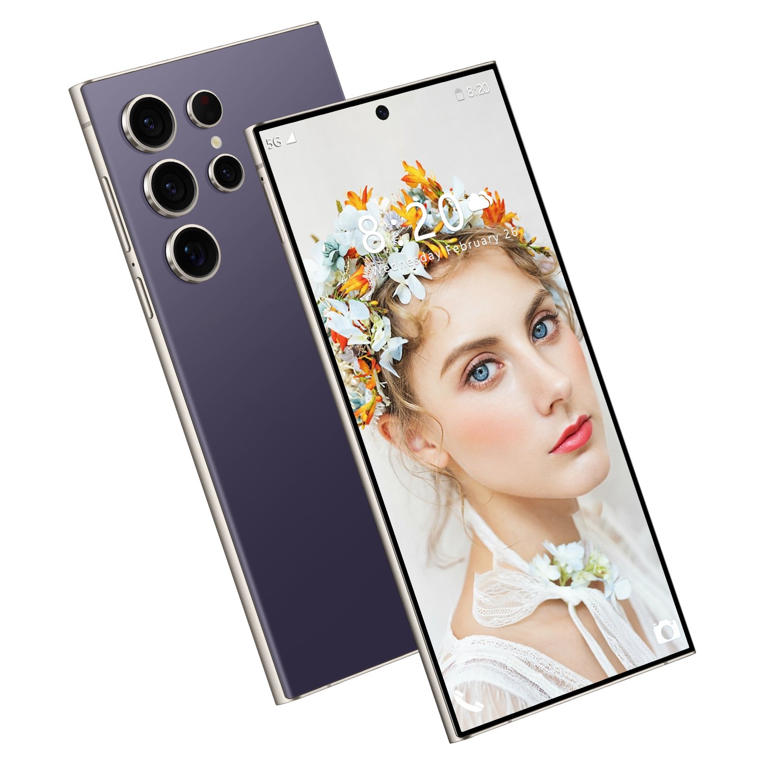 2024 Original S24 Ultra Cellphone Smartphone 6.8 Inch Unlocked Dual Card Lte Android Mobile Phone Purple